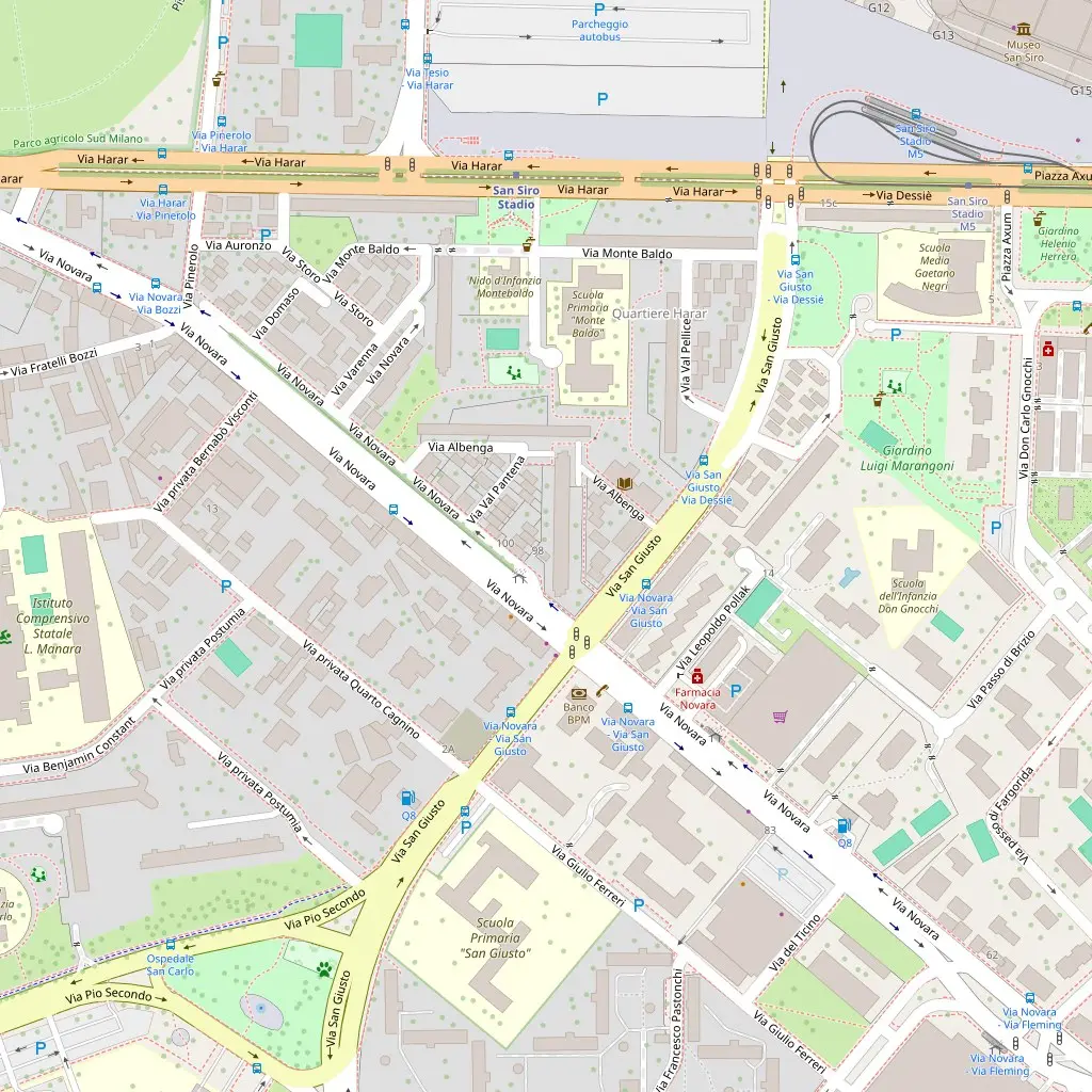 L’incrocio oggi, OpenStreetMap